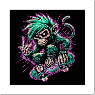 Hardcore Monkey | Skater Monkey | Monkey Art | Cool Monkey | Graffiti Monkey Posters and Art